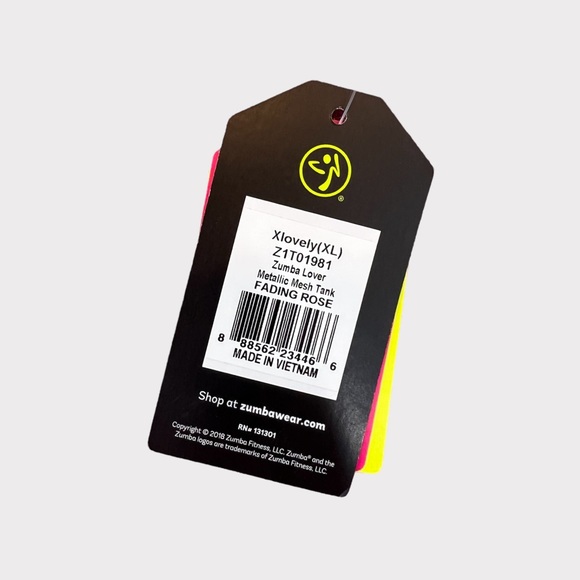 Zumba Lover Pink Metallic Mesh Tank Size XL - Picture 2 of 2